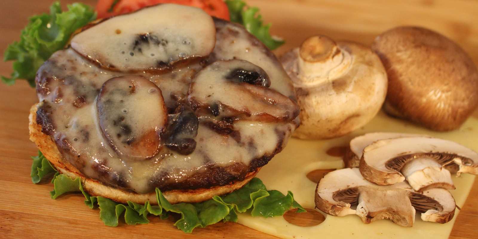 mushroom and swiss burger